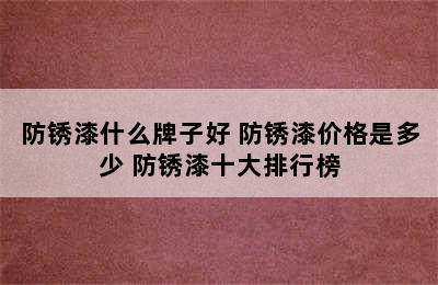 防锈漆什么牌子好 防锈漆价格是多少 防锈漆十大排行榜